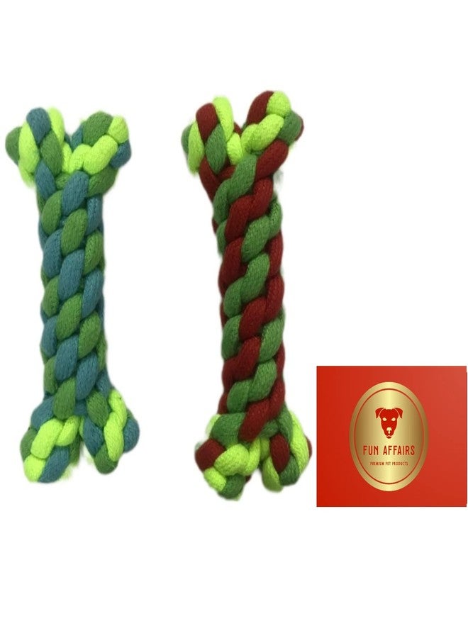 Fun Affairs Cotton Rope Toy for Small, Medium Dog | Bone Shaped Rope Toy, 1 PC (Color May Vary) - Image 2